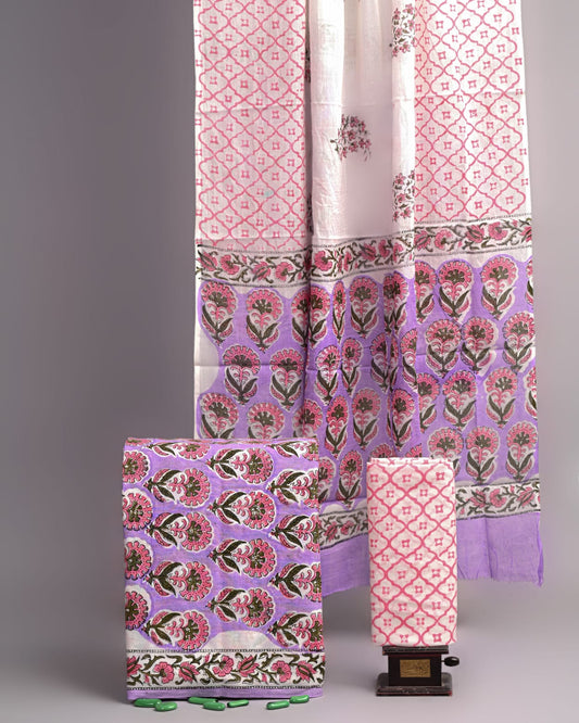 Hand Block printed Cotton Suit Set