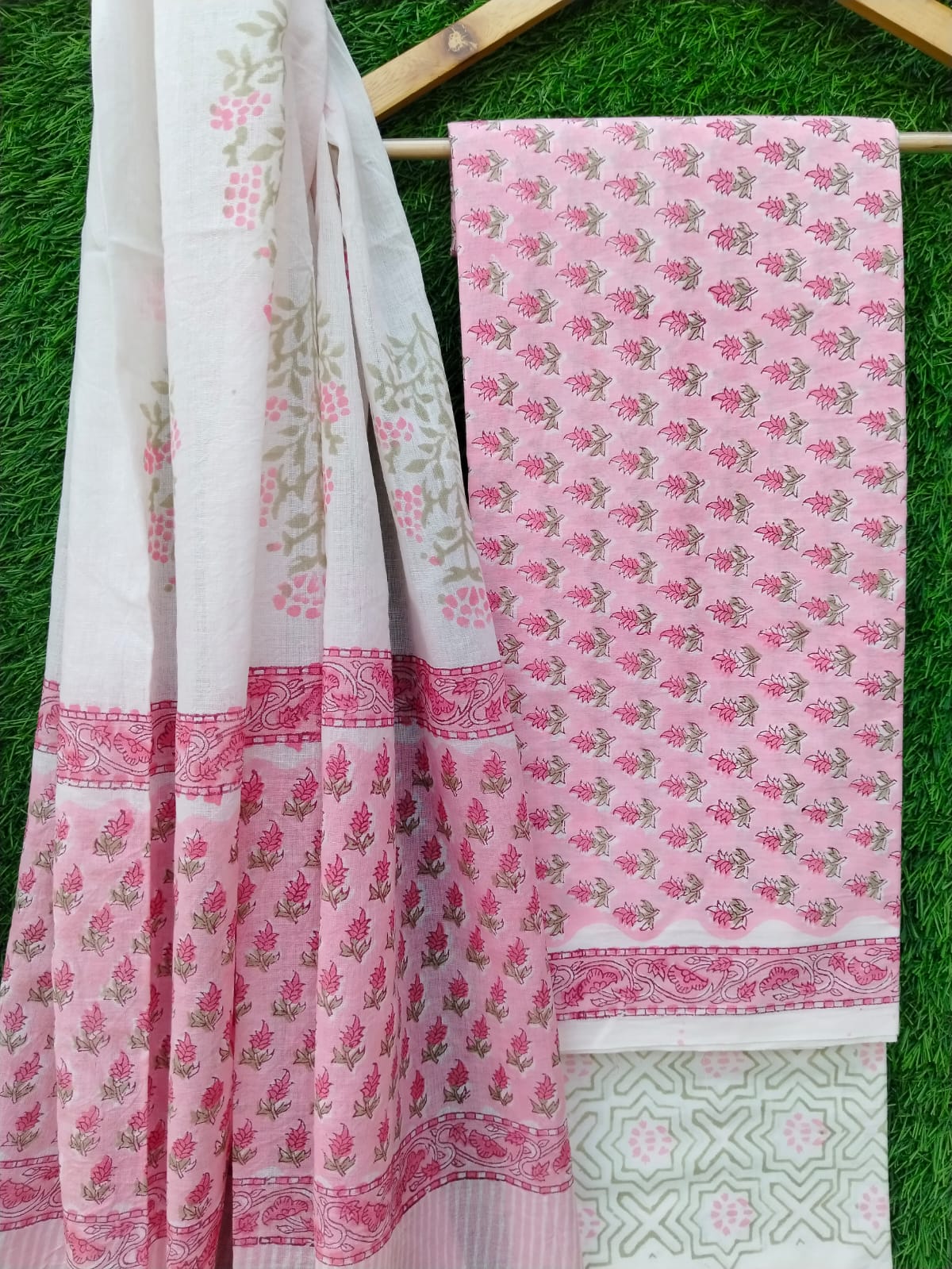 HAND BLOCK PRINTED COTTON SUIT SET