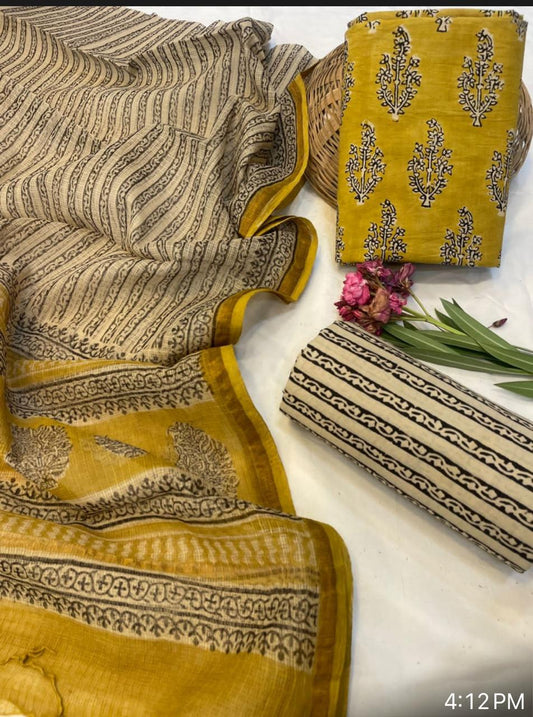 Pure Cotton Suits With Pure Kota Dupatta