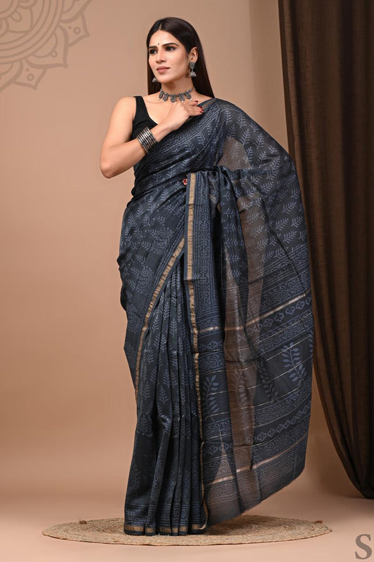 Hand Block Printed Chanderi silk Sarees