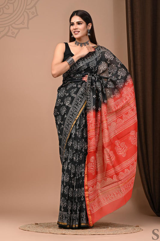 Hand Block Printed Chanderi silk Sarees