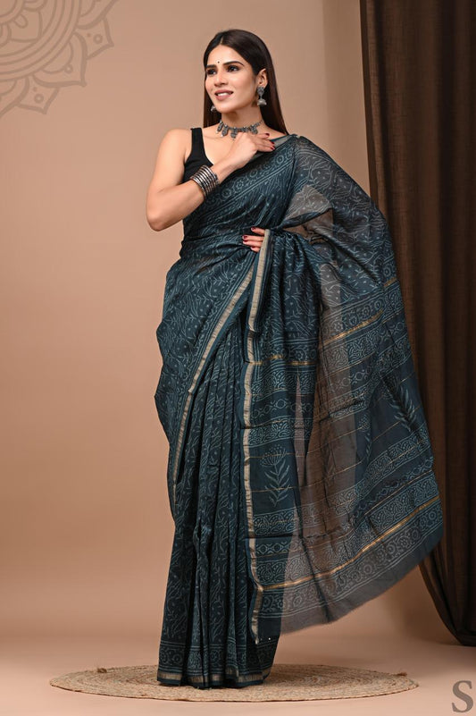 Hand Block Printed Chanderi silk Sarees
