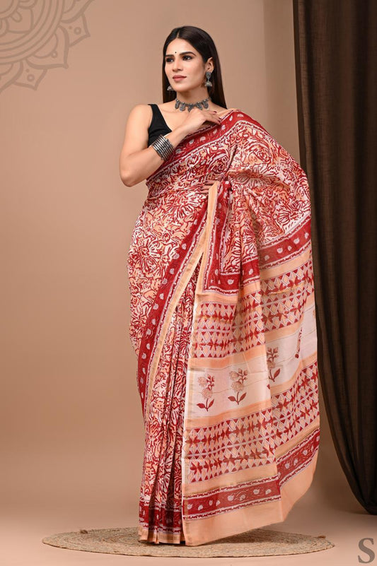 Hand Block Printed Chanderi silk Sarees