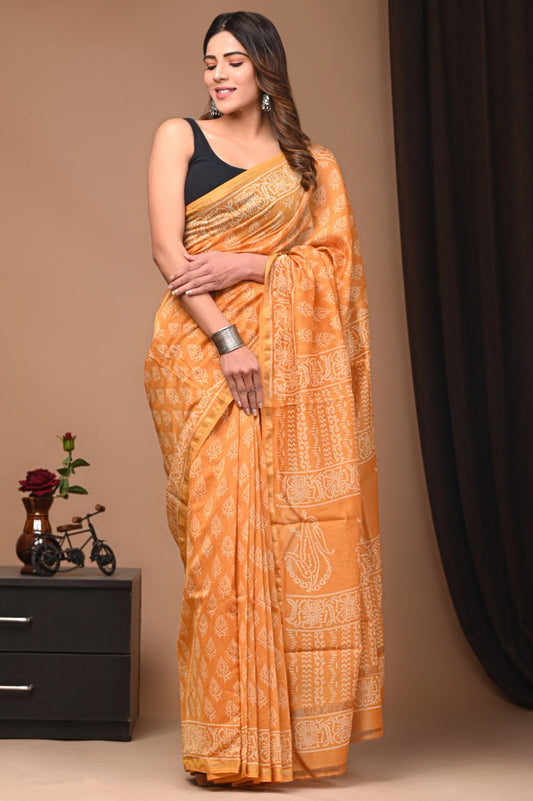 Hand Block Printed Chanderi silk Sarees