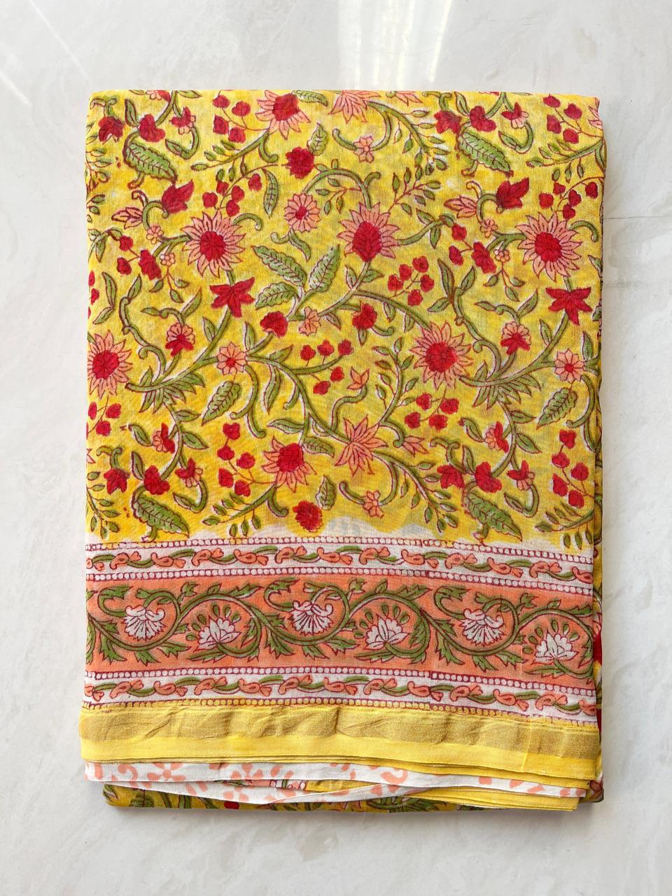 Hand Block Printed Chanderi silk Sarees