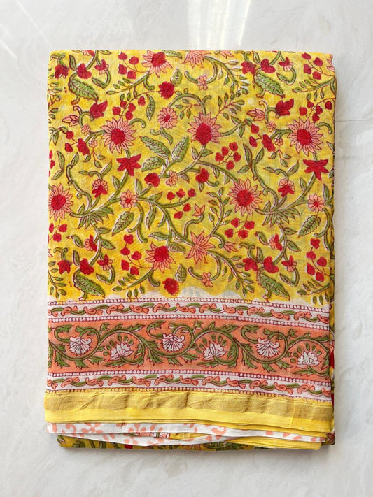 Hand Block Printed Chanderi silk Sarees