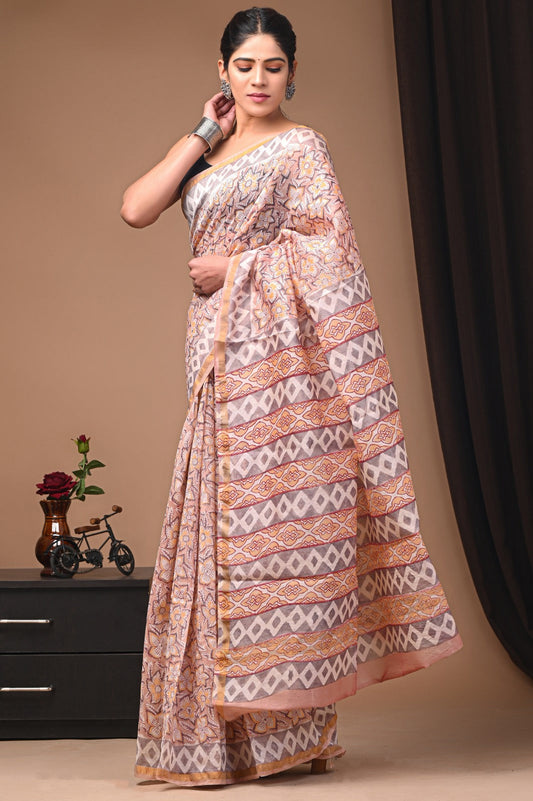 Hand Block Printed Chanderi silk Sarees