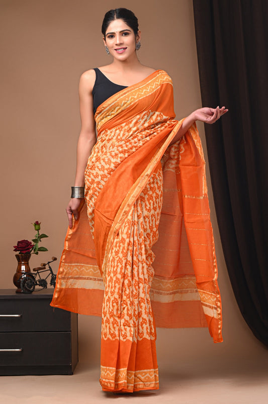 Hand Block Printed Chanderi silk Sarees
