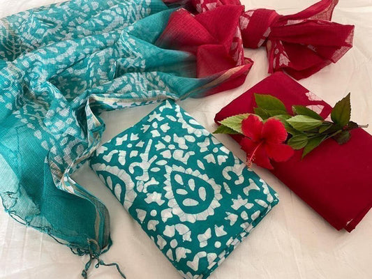 Pure Cotton Suit Set with Kota Dupatta