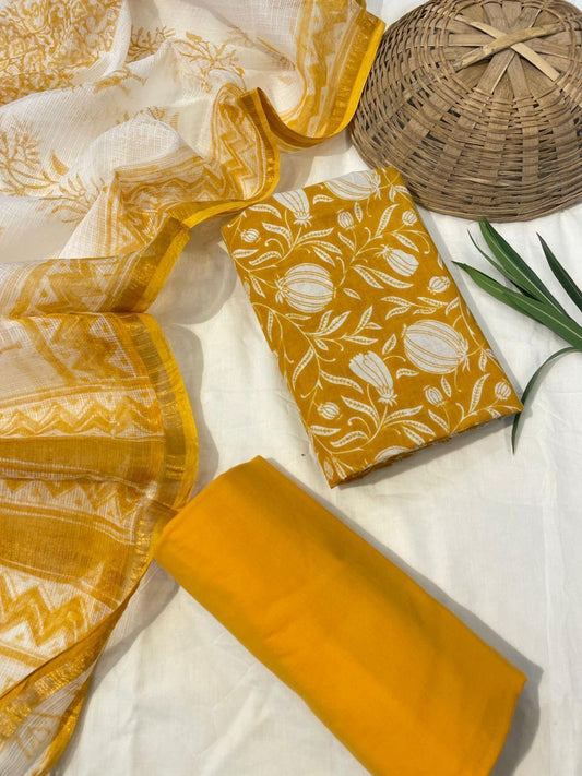 Pure Cotton Suit Set with Kota Dupatta