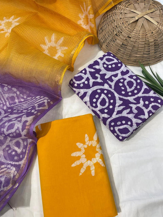 Pure Cotton Suit Set with Kota Dupatta