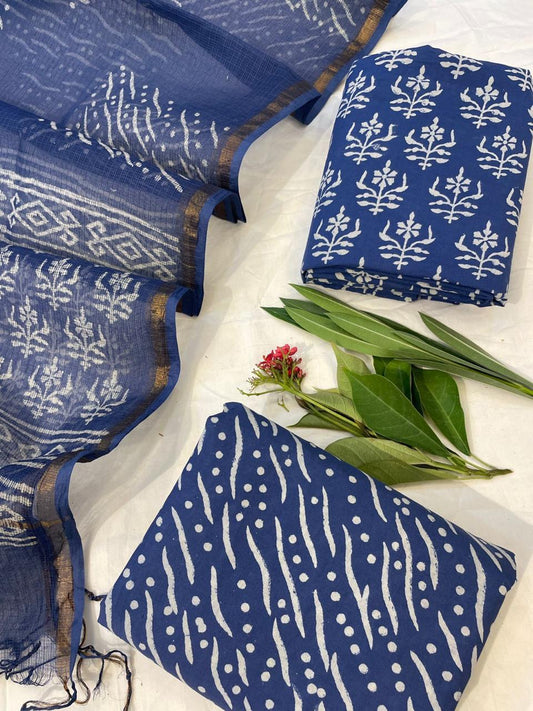 Pure Cotton Suit Set with Kota Dupatta