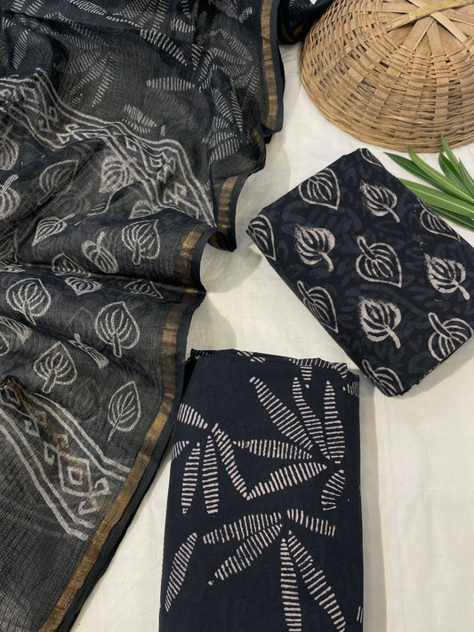 Pure Cotton Suit Set with Kota Dupatta