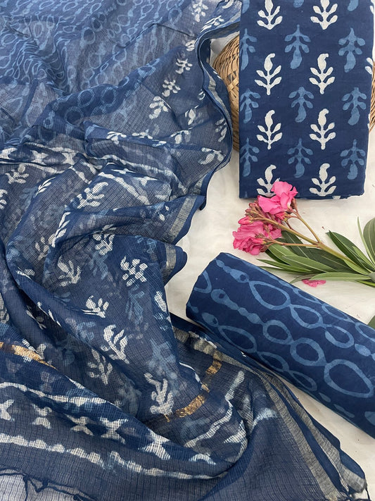 Pure Cotton Suit Set with Kota Dupatta
