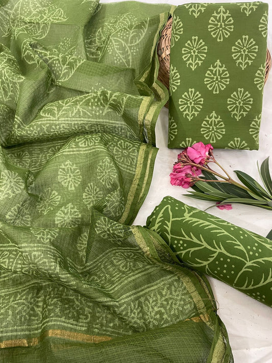 Pure Cotton Suit Set with Kota Dupatta