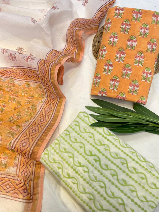 Pure Cotton Suit Set with Kota Dupatta