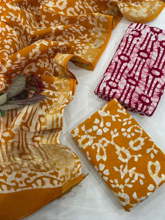Pure Cotton Suit Set with Kota Dupatta