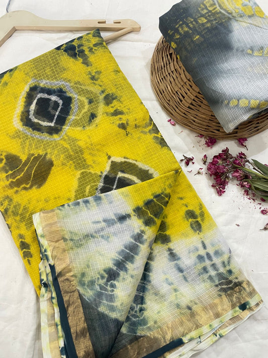 Pure Hand Block Printed Kota Doriya Saree