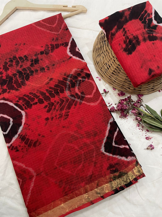 Pure Hand Block Printed Kota Doriya Saree