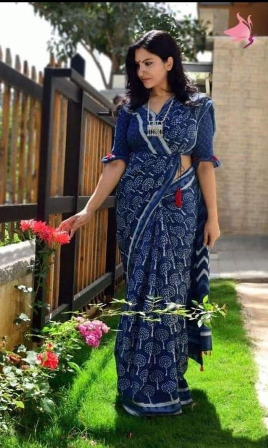 Pure Cotton MulMul Printed Saree