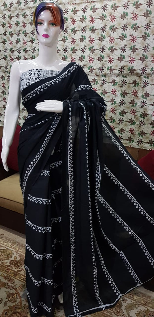 Pure Cotton MulMul Printed Saree