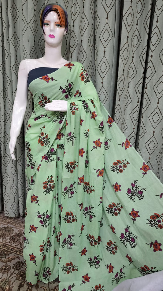 Pure Cotton MulMul Printed Saree