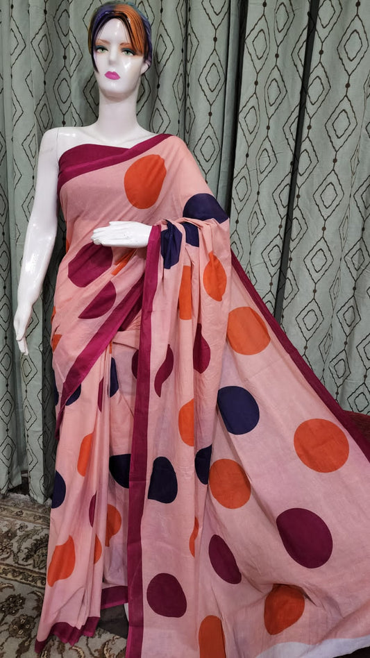 Pure Cotton MulMul Printed Saree