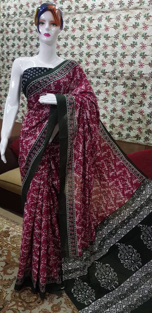 Pure Cotton MulMul Printed Saree