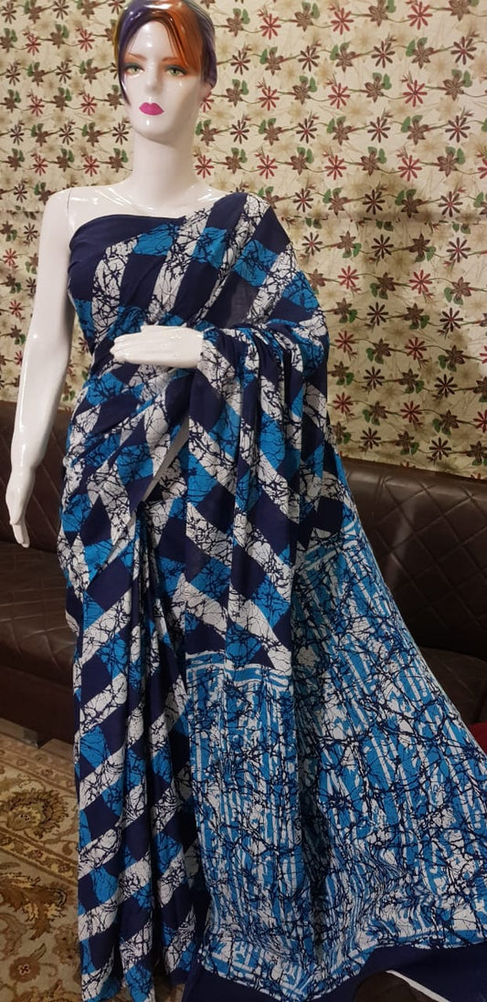 Pure Cotton MulMul Printed Saree