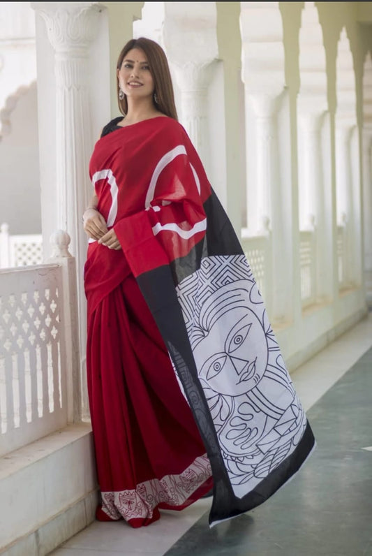 Pure Cotton MulMul Printed Saree