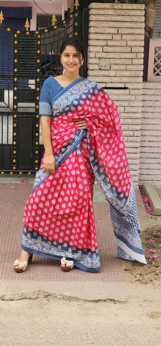 Pure Cotton MulMul Printed Saree