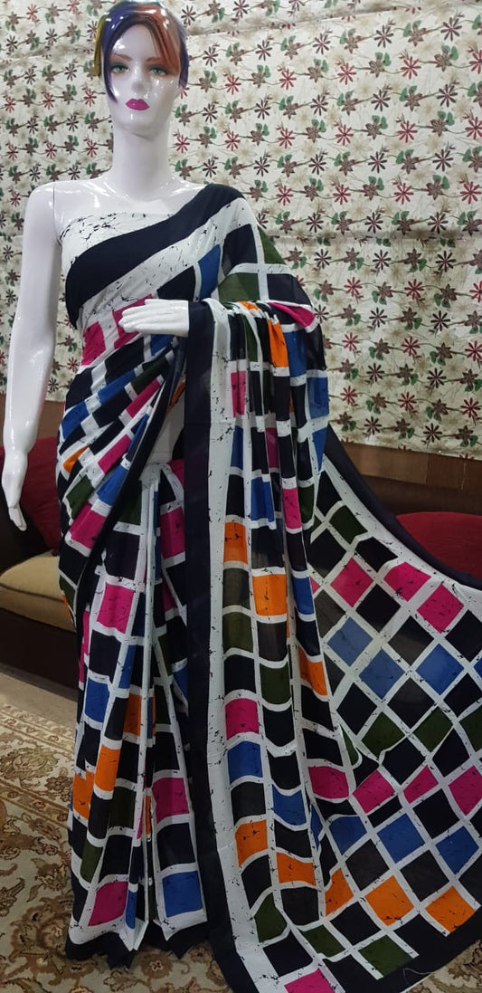 Pure Cotton MulMul Printed Saree