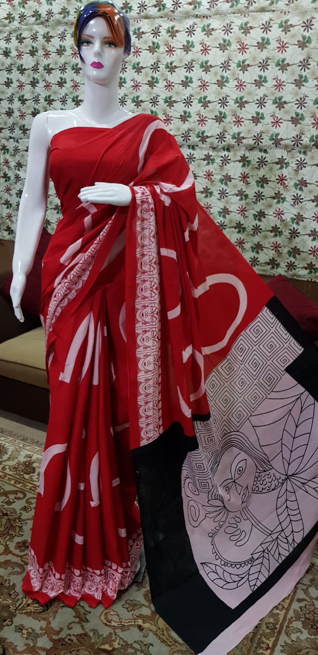 Pure Cotton MulMul Printed Saree