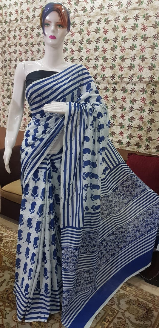 Pure Cotton MulMul Printed Saree