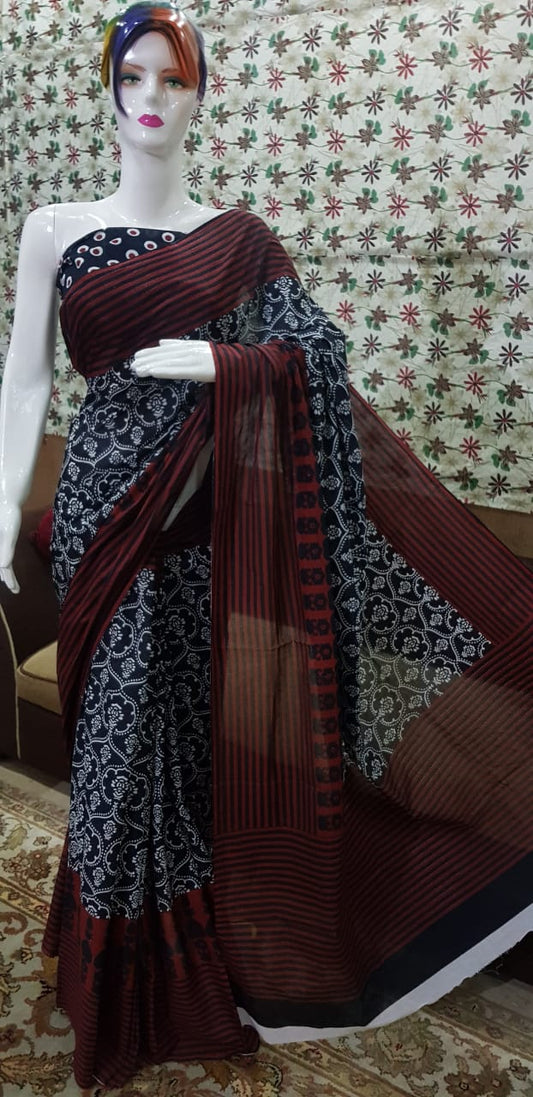 Pure Cotton MulMul Printed Saree