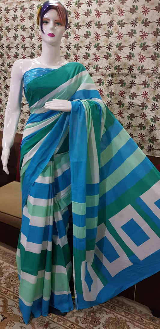 Pure Cotton MulMul Printed Saree
