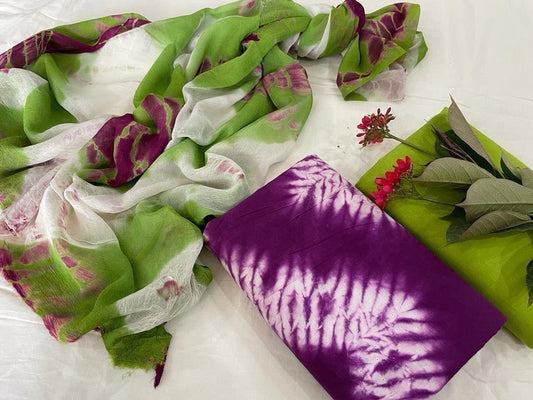 Pure Cotton Suits With Chiffon Dupatta