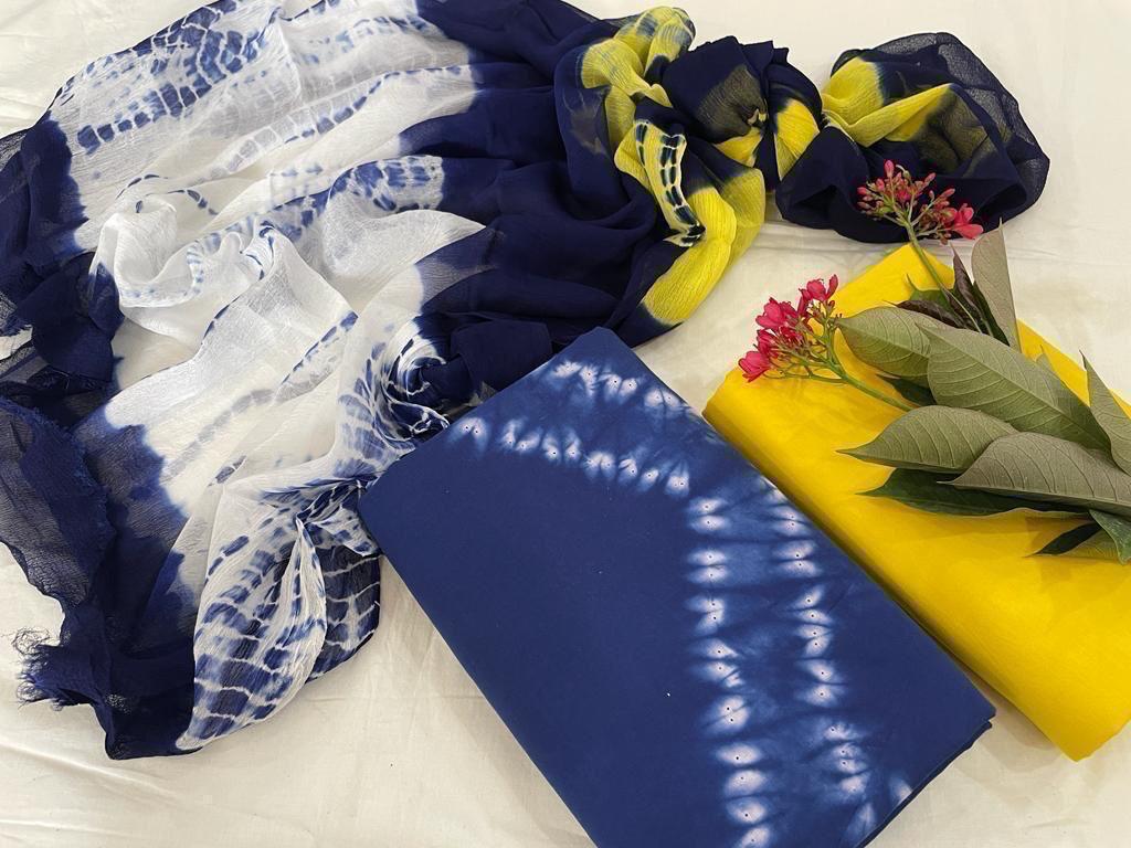 Pure Cotton Suits With Chiffon Dupatta