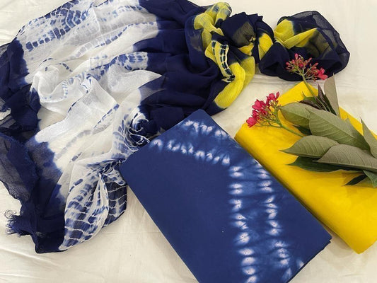 Pure Cotton Suits With Chiffon Dupatta