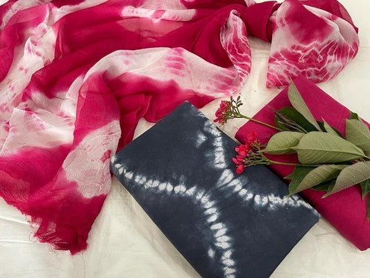 Pure Cotton Suits With Chiffon Dupatta