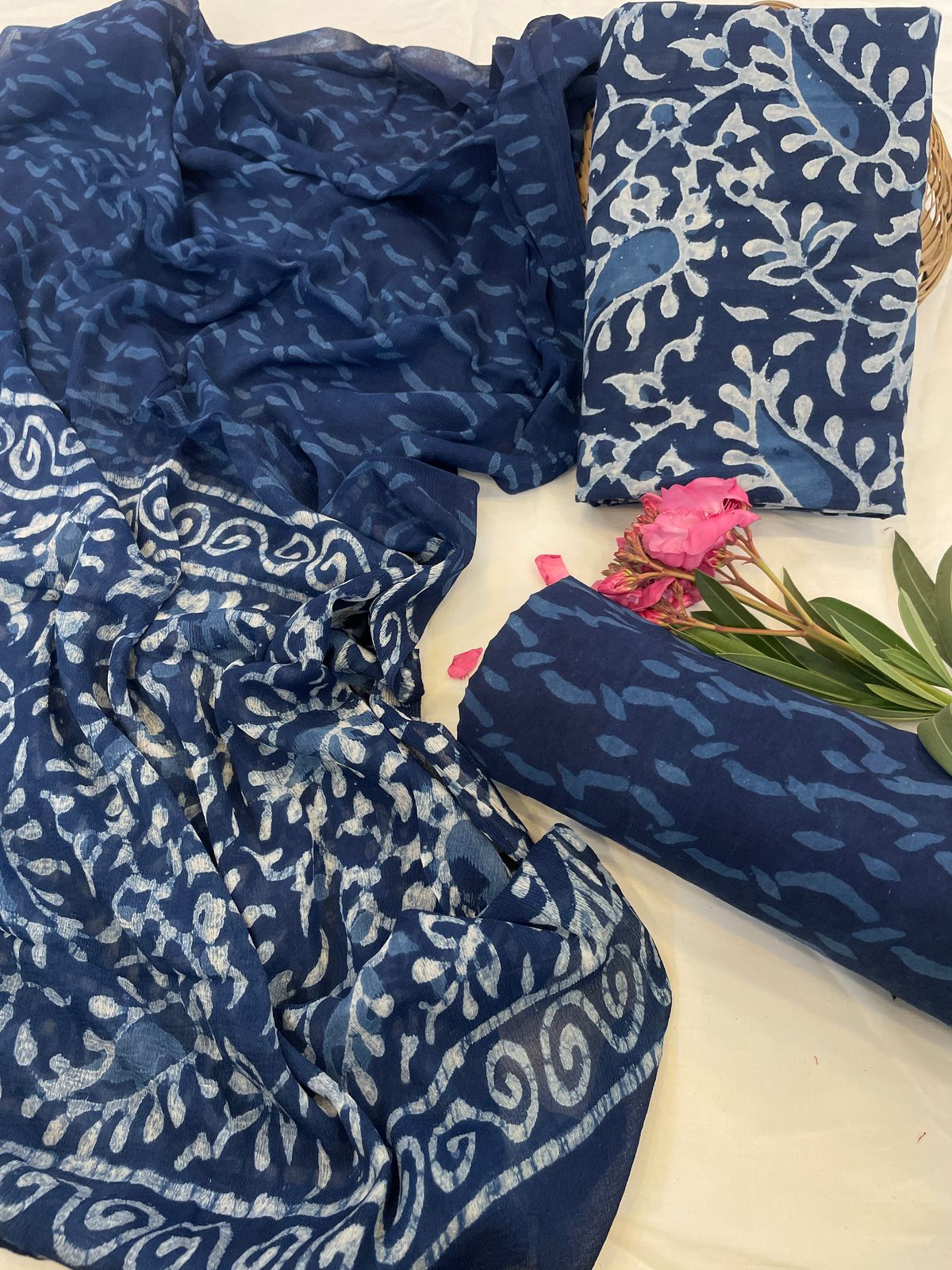 Pure Cotton Suits With Chiffon Dupatta