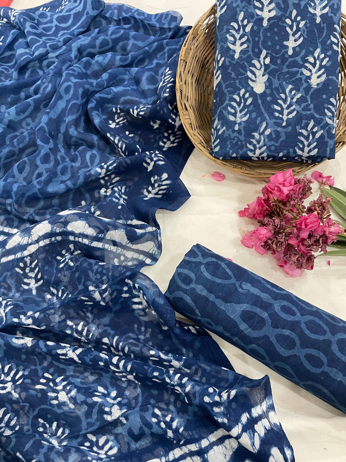 Pure Cotton Suits With Chiffon Dupatta