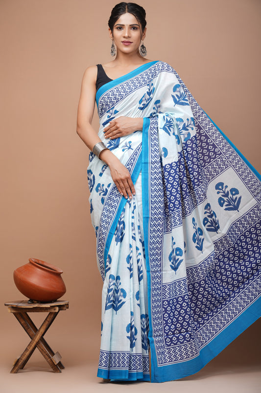 Pure Cotton MulMul Printed Saree
