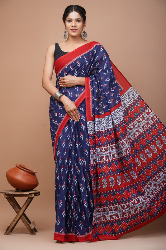 Pure Cotton MulMul Printed Saree