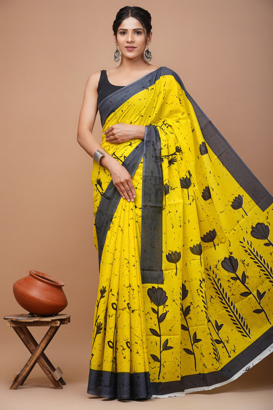 Pure Cotton MulMul Printed Saree