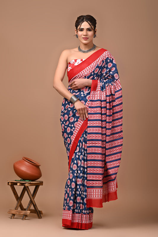 Pure Cotton MulMul Printed Saree
