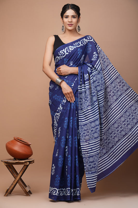 Pure Cotton MulMul Printed Saree