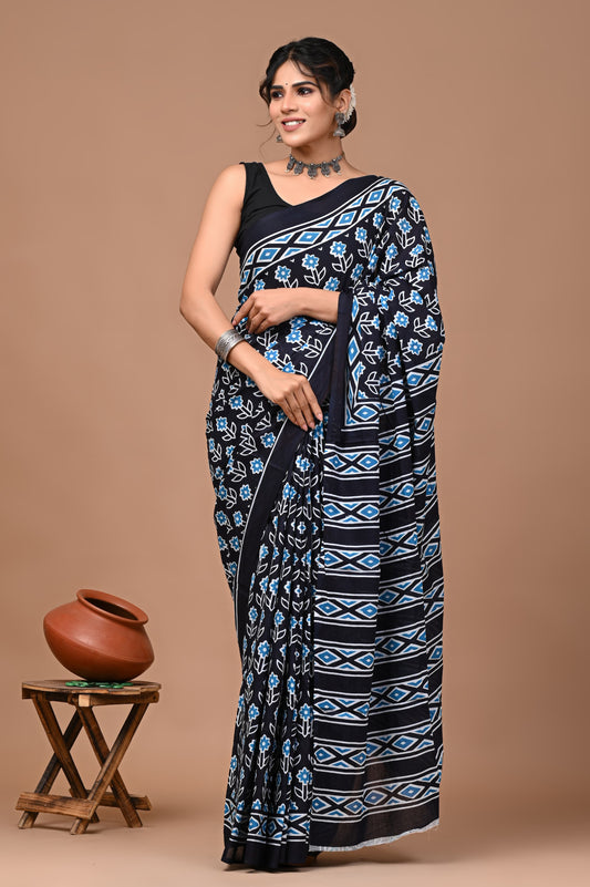 Pure Cotton MulMul Printed Saree