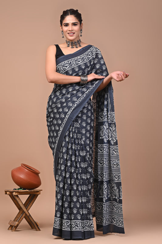 Pure Cotton MulMul Printed Saree