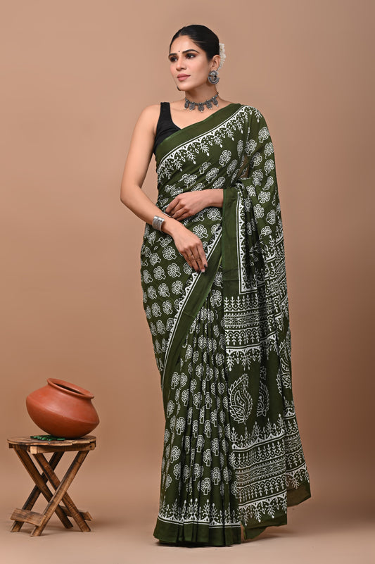 Pure Cotton MulMul Printed Saree